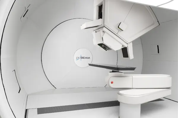 Proton therapy equipment pictured on Guangzhou Concord Cancer Center's website